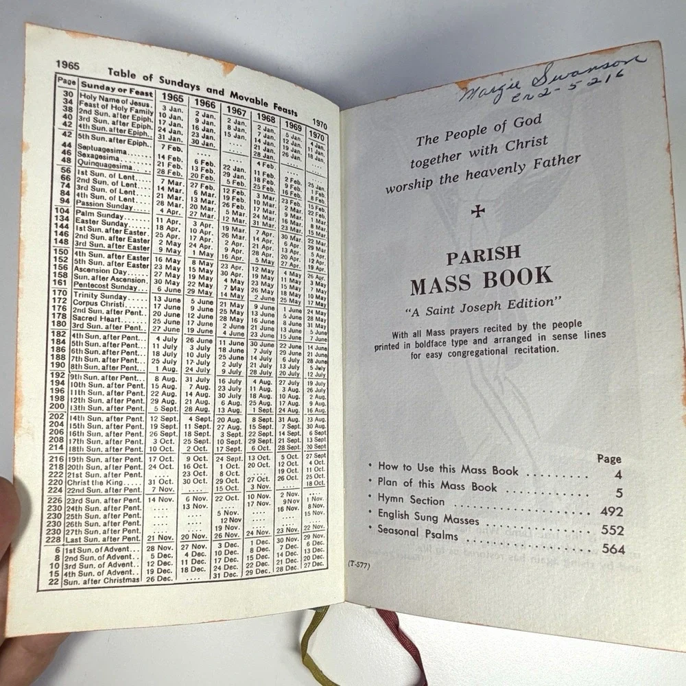 Parish Mass Book & Hymnal contains out